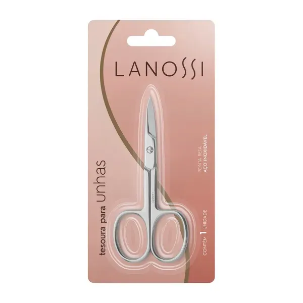 11590 - Tesoura de Unha com Ponta Reta em Aco Inox Lanossi 11590 - Tesoura de Unha com Ponta Reta em Aco Inox Lanossi